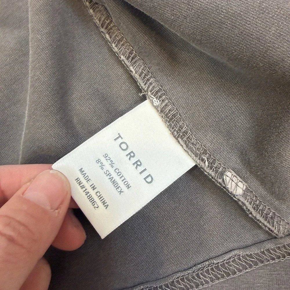 Torrid 2X Denim Moto Jacket Taupe Brown Earthy Boho Goblin Granola‎ Rustic